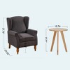 TiramisuBest Vintage Coffee Table & High-Back Armchair Set,Reading Chair with Solid Wood Coffee Table for Living & Bedroom,Antique Dark Grey - 4 of 4