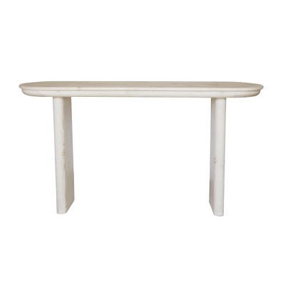 HomeRoots 60" Natural Solid Wood Oval Console Table
