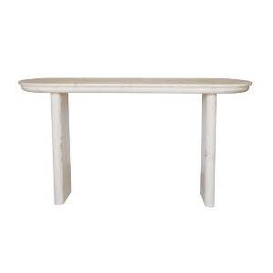 HomeRoots 60" Natural Solid Wood Oval Console Table - 1 of 4