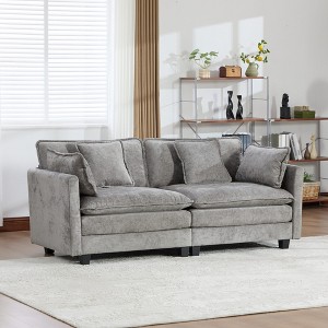 Cloud Sofa LoveSeat, Modular Sectional Couch with Chenille Fabric & Double-Layer Cushions â€ - 1 of 4