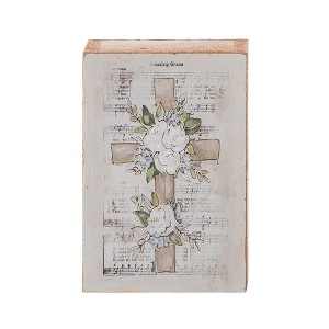 Transpac Wood Block Sheet Music Amazing Grace Home Decorations Easter - 1 of 1