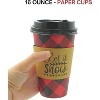 4E's Novelty 12 Pack 16 oz Buffalo Plaid Hot Cups with Lids, Napkins, Sleeves – Christmas Disposable Coffee Cups - 4 of 4