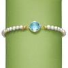 Ross-Simons 4.60 Carat Sky Blue Topaz and 4-5mm Cultured Pearl Bracelet in 14kt Yellow Gold Size - 3 of 4