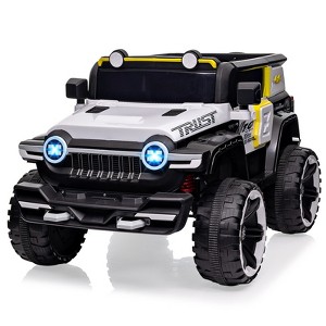 12V 2-Seater Kids Ride On Truck, 4WD Electric Car w/Remote Control, Dual Motors, Music, LED Lights, Spare Tire - 1 of 4
