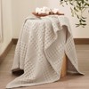 Aoibox 100% Cotton Waffle Weave Throw Blanket, Soft Lightweight Breathable Cozy Summer Throws for Couch Bed Sofa, Luxury Aesthetic Woven Blanket - 4 of 4