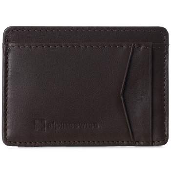 Alpine Swiss Mens Oliver RFID Safe Minimalist Front Pocket Wallet Smooth Leather Comes in a Gift Box
