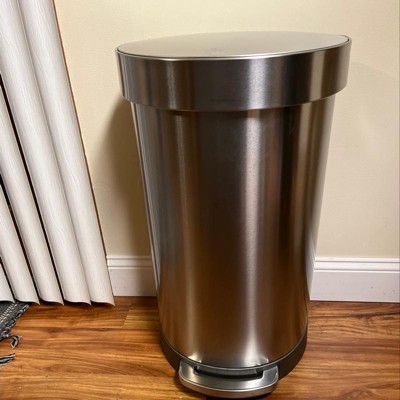 Simplehuman 45L Semi Round Step Trash Can Stainless Steel CW2030