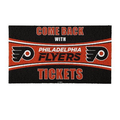 Evergreen Come Back with Tickets Philadelphia Flyers 28" x 16" Woven PVC Indoor Outdoor Doormat