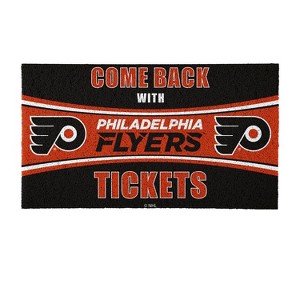 Evergreen Come Back with Tickets Philadelphia Flyers 28" x 16" Woven PVC Indoor Outdoor Doormat - 1 of 4