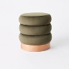 Clarkdale Channel Tufted Ottoman with Wood Base - Threshold™ designed with Studio McGee - 2 of 4