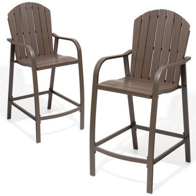 Pellebant All Weather Patio Furniture Counter Height Bar Stools (Set of 2)
