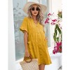 Womens Maternity Dress V Neck Lantern Sleeve Jacquard Dot Pocket Babydoll Baby Shower Dress - 4 of 4