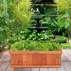 Angel Sar Wooden Decorative Planter Box, Solid Fir Garden Planter with Drainage Holes for Outdoor Indoor Use - 2 of 4