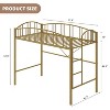 Loft Bed/Bunk Bed Twin Size with Ladde and Arched Guardrail, Heavy Duty Metal Bed Frame for Kids and Adults, Small Space Saving Design - 2 of 4