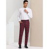Lars Amadeus Men's Business Plaid Lightweight Regular Fit Flat Front Checked Pants - 3 of 4