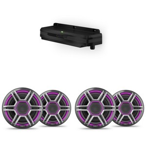 Garmin Fusion 2 Pairs Apollo AP-FL65SPG 6.5" LED Marine Speakers Sport Grills, Gray, Pair with Garmin Spectra LC302 3-Zone LED lighting Controller,... - 1 of 4