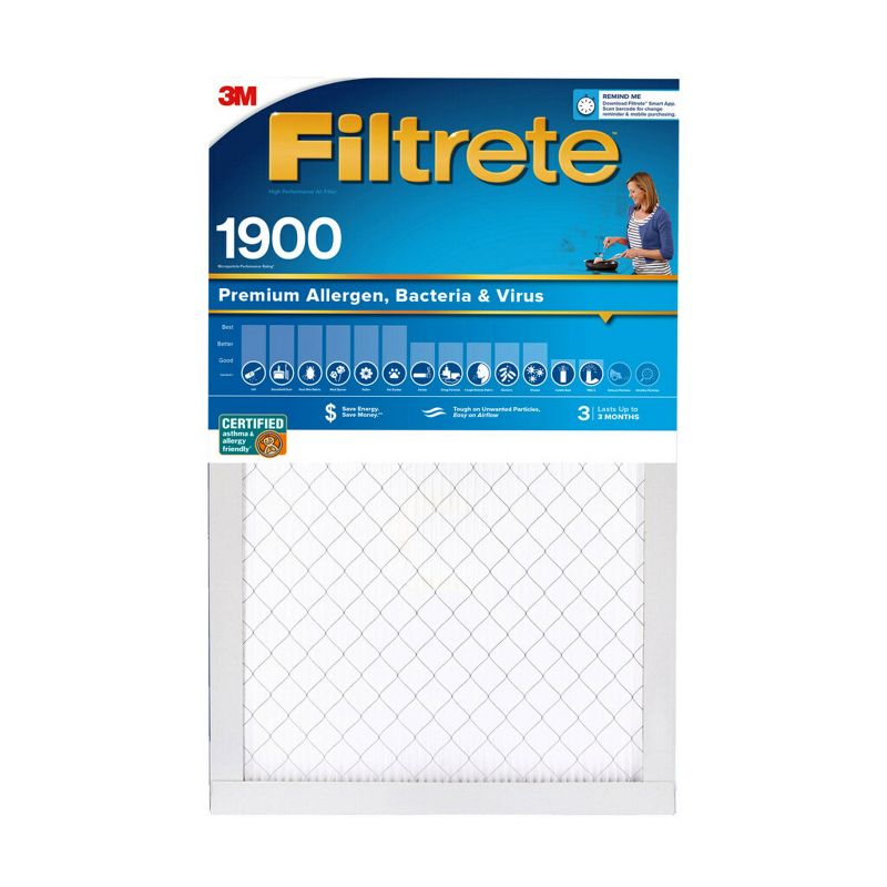 Filtrete Premium Allergen Bacteria and Virus Air Filter 1900 MPR, 1 of 13