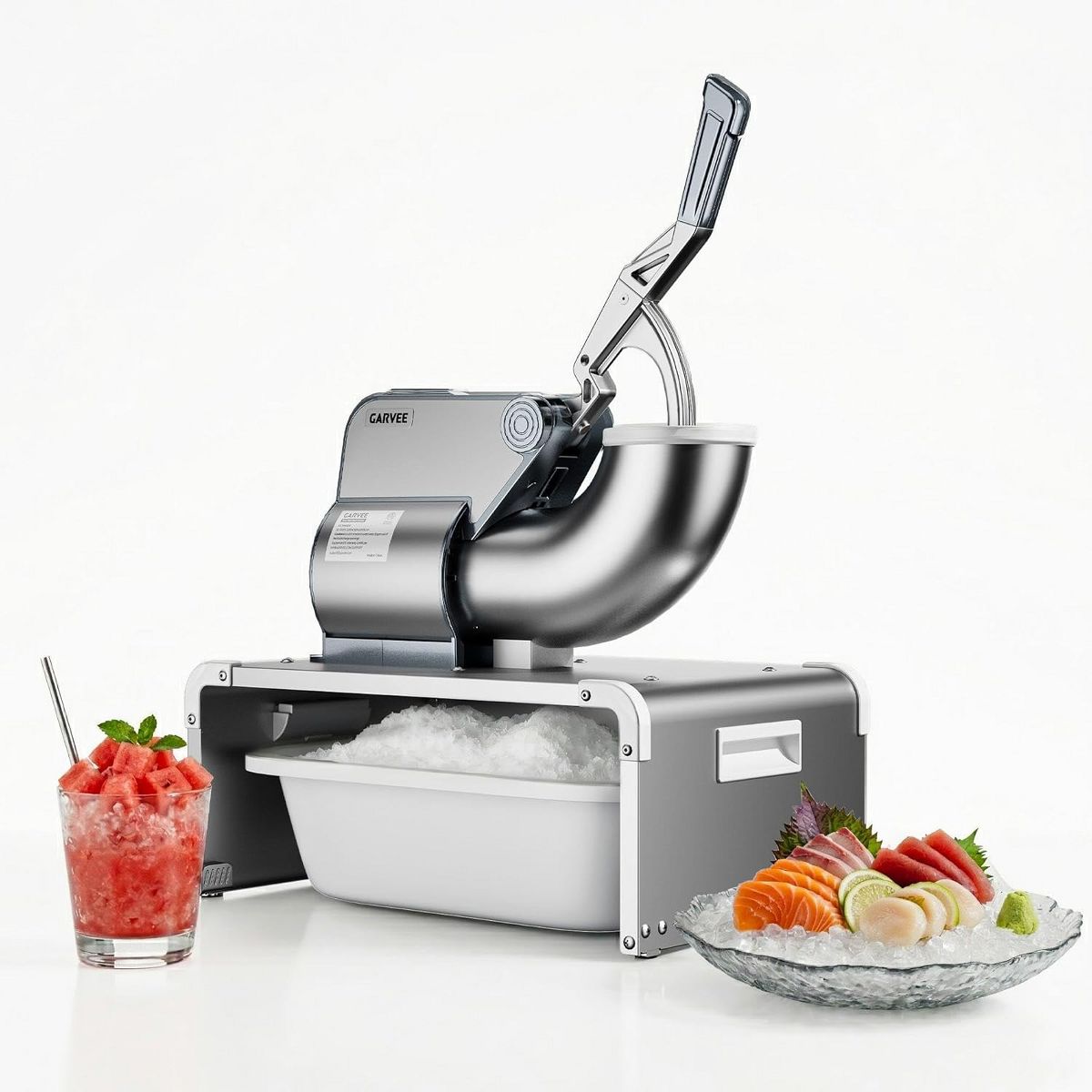 Garvee Countertop Shaved Ice Machine, 286 Lbs/Hr Commercial Ice Shaver, Adjustable Fineness for Events, Bars and Household