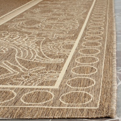 Courtyard Brown and Natural Rectangular Indoor/Outdoor Rug