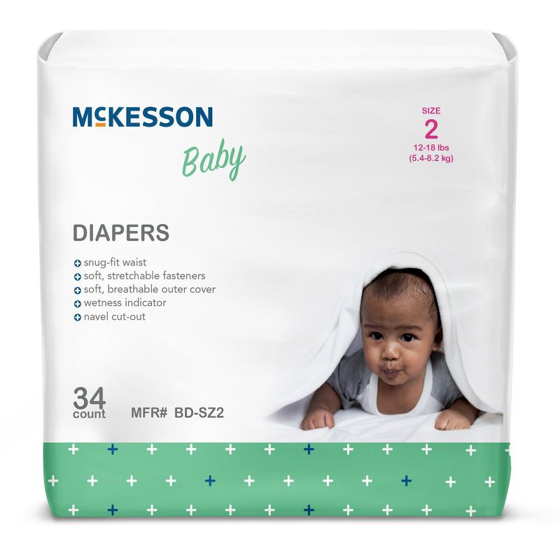 McKesson Baby Diapers, Disposable, Moderate Absorbency, Size 2, 3 of 5
