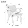 Rubber Wood Accent Chair with Rattan Backrest and Padded Seat, Armchair for Bedroom, Dining Rooom, Living Room, Indoor Furniture - The Pop Home - 4 of 4