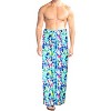 HAPPY BAY Men's Beach Summer Long Cover Up Vacation Lava Lava Sarong Hawaiian Beachwear Sarongs Samoan Swimwear For Men One Size Blue, Floral - 2 of 4