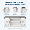TROPOW Farmhouse TV Stand for TVs Up to 65", Rustic Entertainment Center with Sliding Barn Doors, Storage Cabinets & Adjustable Shelf, Media Console - 4 of 4