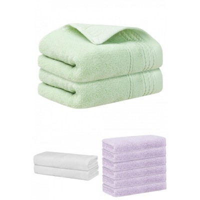 REGALWOVEN Striped Soft Absorbent Bathroom Cotton Towel Set 3 Pcs