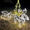 Angel Sar LED Christmas Reindeer & Sleigh Decoration, 35 Warm White Lights Steel Frame Yard Art, IP44 Waterproof for Indoor/Outdoor Holiday Decor - 2 of 4