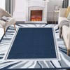 Modern Bordered Area Rug - Washable, Non-Slip & Stain Resistant Low Pile Carpet,Clean-lined Runner Rug - 4 of 4