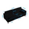 NicBex Couches for Living Room 82.51" Convertible Loveseat Sleeper Sofa Bed Fabric Sofa Couch with Adjustable Backrest and Storage Pockets, Black - 3 of 4