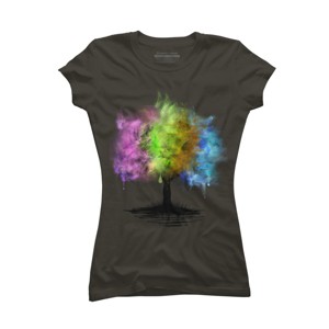 Junior's Design By Humans Abstract seasons tree By Akerly T-Shirt - 1 of 3
