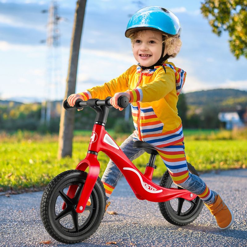 Costway Kids Balance Bike Lightweight Toddler Bicycle with Rotatable Handlebar Red/Blue, 2 of 11