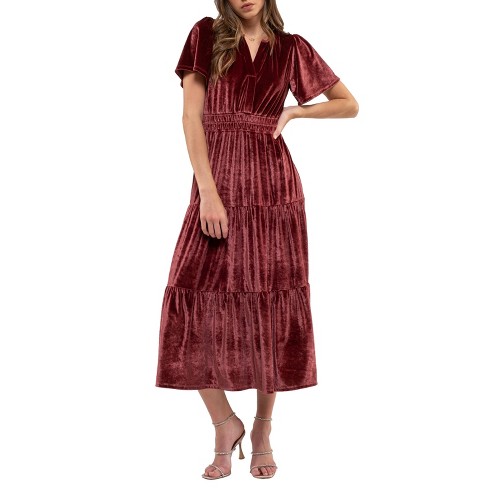 Pink velvet dress store target