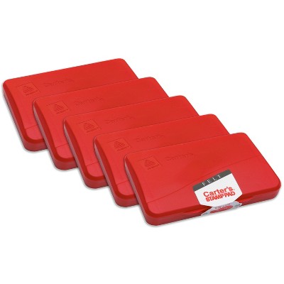 Carter's Felt Stamp Pads, 2.75" x 4.27", Red Ink Pads, 5 Pack (21071)