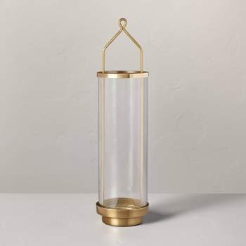 17" Glass & Brass 1ct Taper Candle Sconce Antique Finish - Hearth & Hand™ with Magnolia