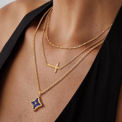 Clotth Gold Necklace for Women Dainty 14K Gold Plated,Necklace Adjustable Chain Choker Charm Lucky Necklaces for Women Jewelry