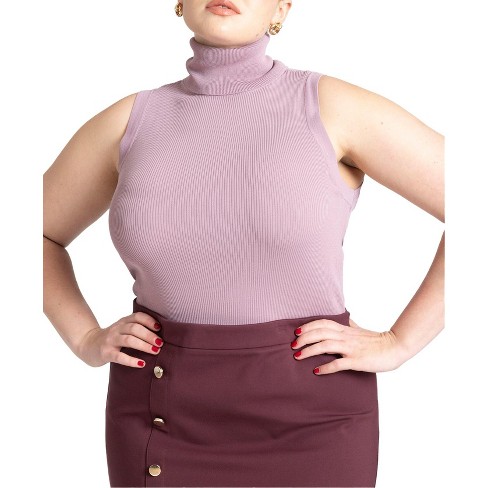 Eloquii Women's Plus Size Turtleneck Layering Sweater - 22/24, Red : Target