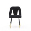 Velvet Upholstered Dining Chairs Set of 2, Accent Chairs with Nailhead Trim and Gold-Tipped Black Metal Legs for Kitchen or Dining Area - Panipeachy - 4 of 4