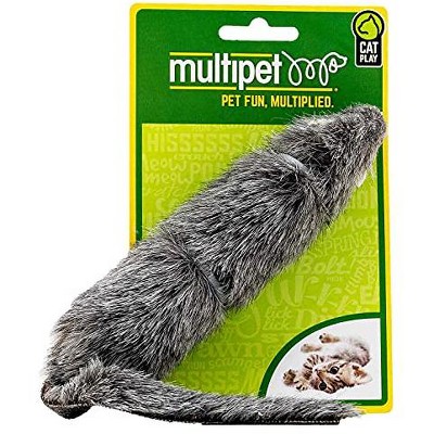 Multipet Long Furry Mouse Assorted Colors Toy