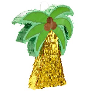 Sparkle and Bash Small Tropical Palm Tree Pinata, Hawaiian Luau Pinata for Summer Birthday Party Decorations (12.6 x 3.0 x 16.9 in) - 1 of 4