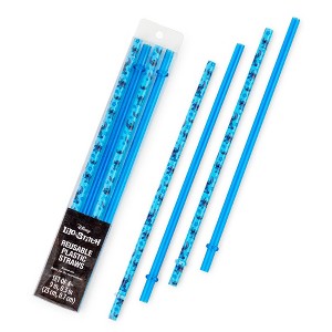 Silver Buffalo Disney Lilo & Stitch True Blue Reusable Plastic Straws | Set of 4 - 1 of 4