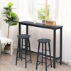 Costway Set Of 2 Pub Dining Height Bar Stool Bistro Table Chairs Faux ...