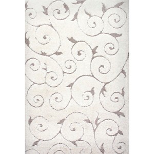 Off White Solid Loomed Area Rug - (4