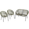 3-Piece Wicker Patio Conversation Set with 2 Arm Chairs and Loveseat, Outdoor Furniture for Balcony or Small Space – The Pop Home - 2 of 4