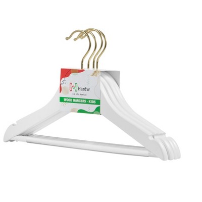 DEILSY Wooden Baby & Kids' Hangers with Gold Hooks - Durable Clothes Hangers for Toddlers 12-Pack