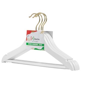 DEILSY Wooden Baby & Kids' Hangers with Gold Hooks - Durable Clothes Hangers for Toddlers 12-Pack - 1 of 4