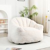 Vynxaria Bean Bag Seats - Spacious White Lounge Sofa with Armrests for Living Rooms and Bedrooms - 3 of 4