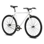 AVASTA BA9002WF-14 700C 54 Inch Single Speed Loop Fixed Gear Urban Commuter Fixie Bike with High-TEN Steel Frame for Adults 5' 6" to 5' 11", White