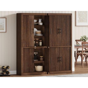 COZONY Tall Kitchen Pantry Cabinet, Farmhouse Wood Storage Cabinet with 4 Doors & Adjustable Shelves, 70" Large Organizer - 1 of 4